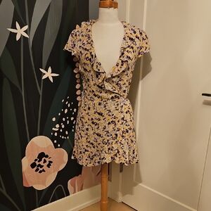 Sunday Best Yellow and Purple Floral Mini Dress